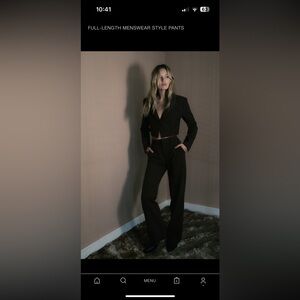 S checkered crop blazer and M length menswear style pants - Zara - worn once